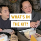 Video of mother and son unboxing ingredients in charcuterie chalet kit